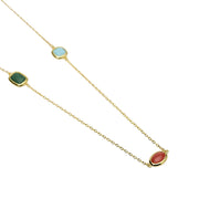 Mabina Collana in argento dorato con pietre piccole multicolor 553910
